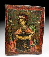 19TH C. RUSSIAN ICON OF SAINT