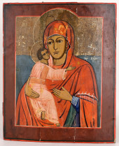 19TH C. RUSSIAN ICON, VIRGIN A