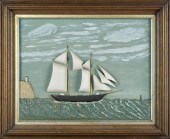 19TH C. SAILING SHIP DIORAMA.