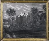 19TH C. SANDPAPER DRAWING, CAS