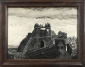 19TH C. SANDPAPER DRAWING, CAS