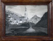 19TH C. SANDPAPER DRAWING, CHU