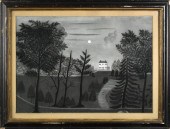 19TH C. SANDPAPER DRAWING, HOU