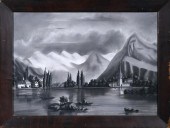 19TH C. SANDPAPER DRAWING, LAK