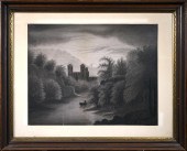 19TH C. SANDPAPER DRAWING, RIV
