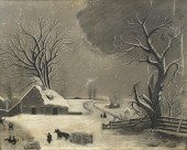 19TH C. SANDPAPER DRAWING, WIN
