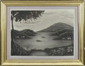 19TH C. SANDPAPER SIGNED L.W.