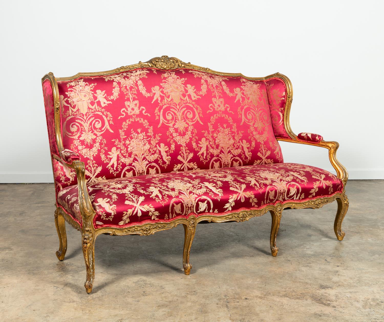 19TH C. SCALAMANDRE UPHOLSTERED