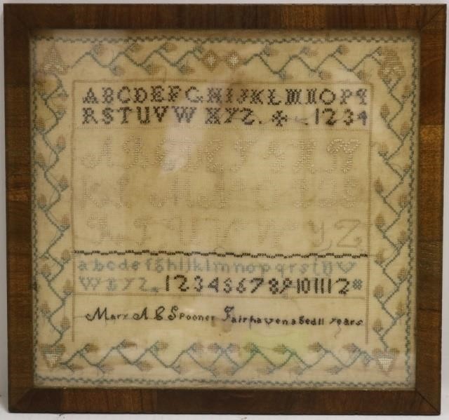 19TH C SCHOOLGIRL SAMPLER,