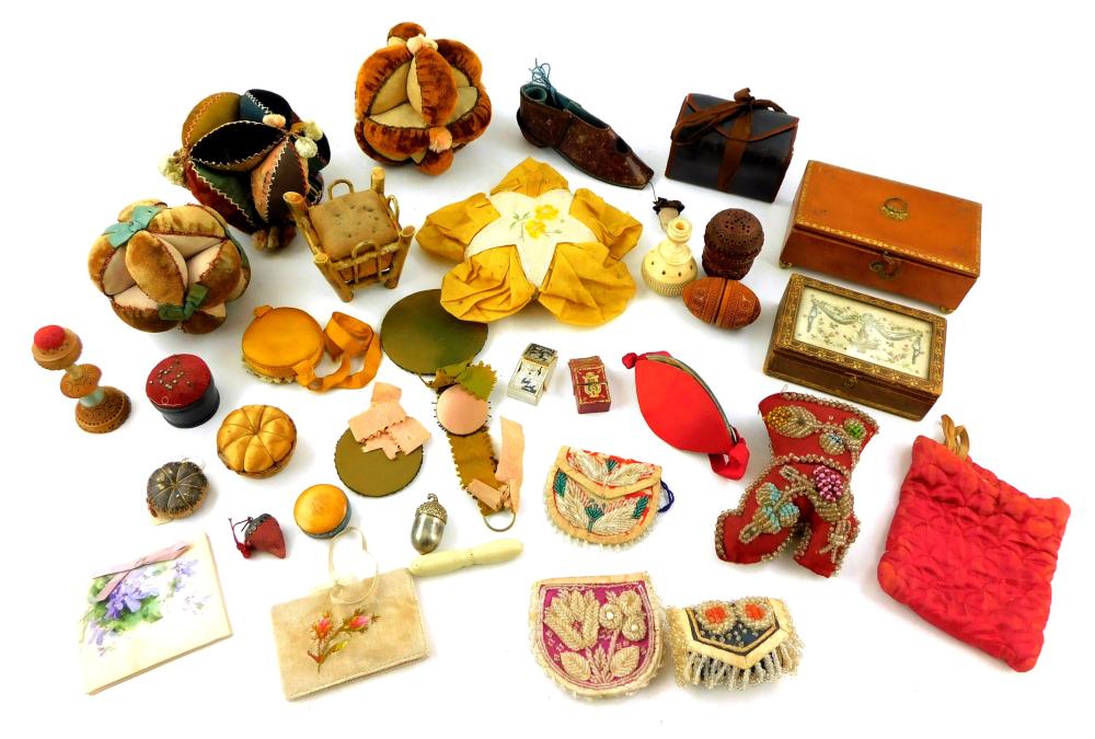 19TH C. SEWING ACCESSORIES, 15+
