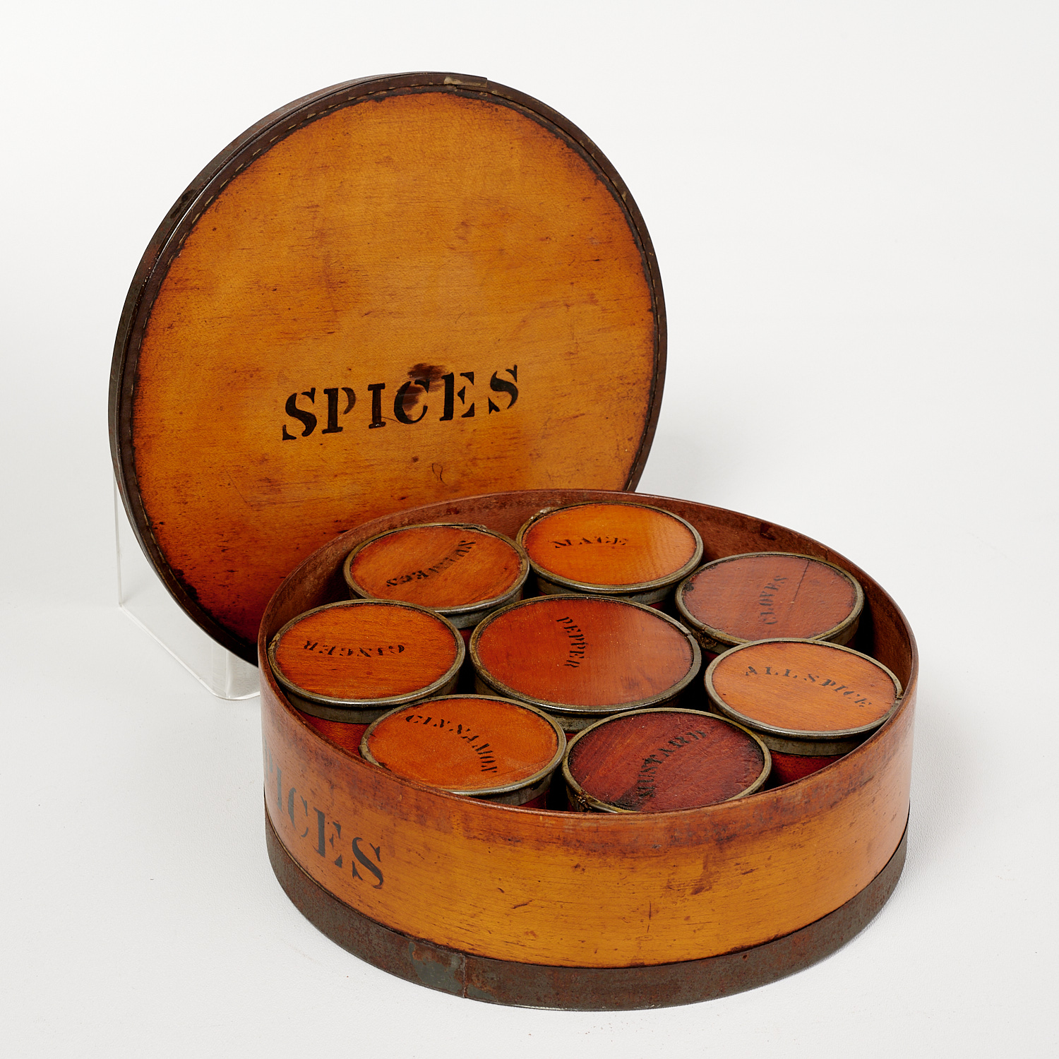 19TH C. SHAKER SPICE BOX WITH