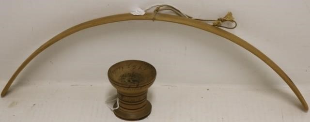 19TH C SHAKER WOODEN SANDER, TURNED