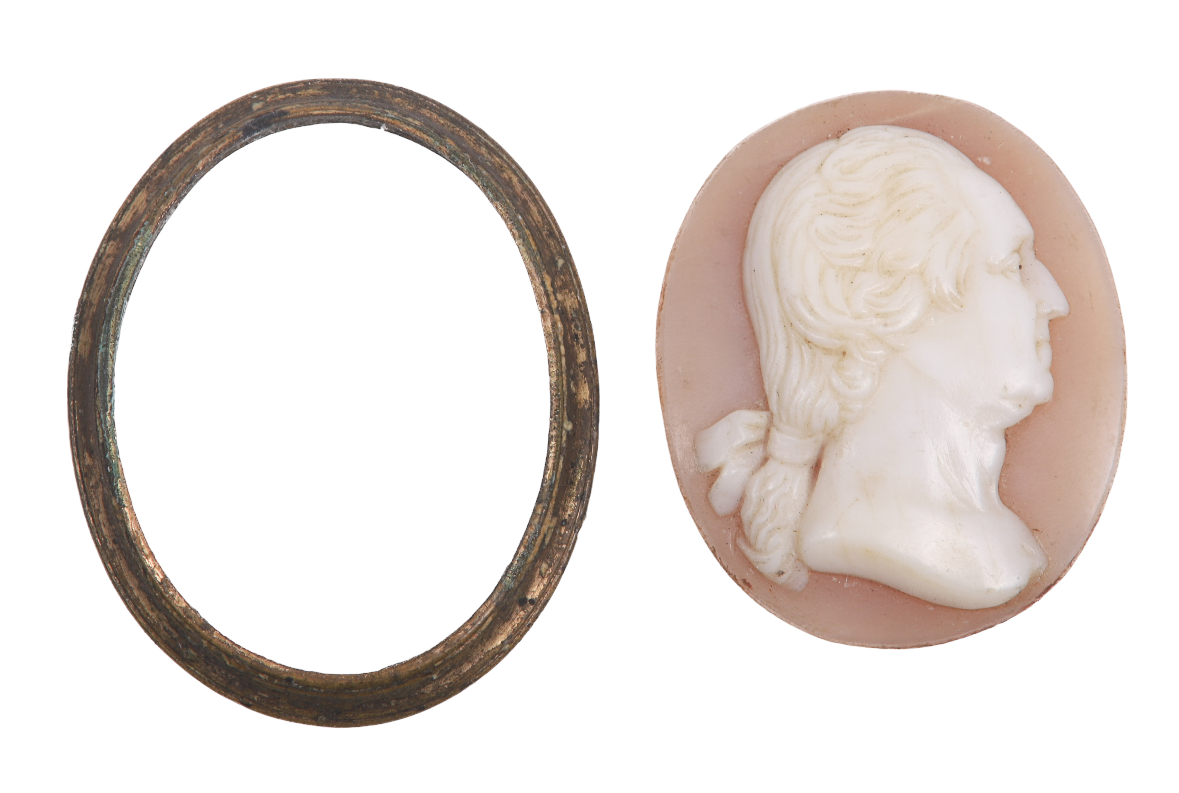 19th c Shell Carved Portrait