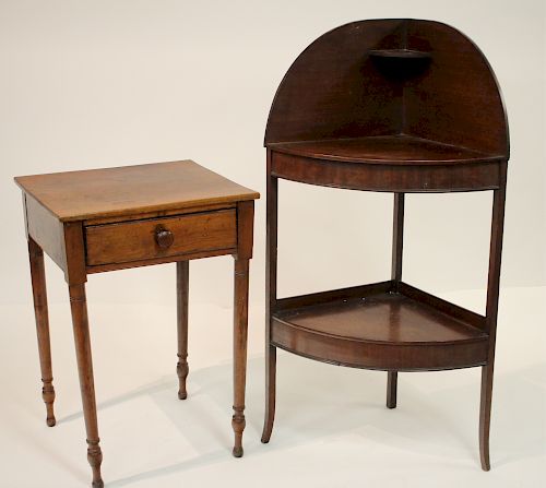 19TH C. SHERATON 1 DRAWER STAND AND