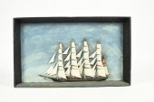 19TH C. SHIP DIORAMA. An antiq