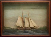 19TH C. SHIP DIORAMAA late 19t