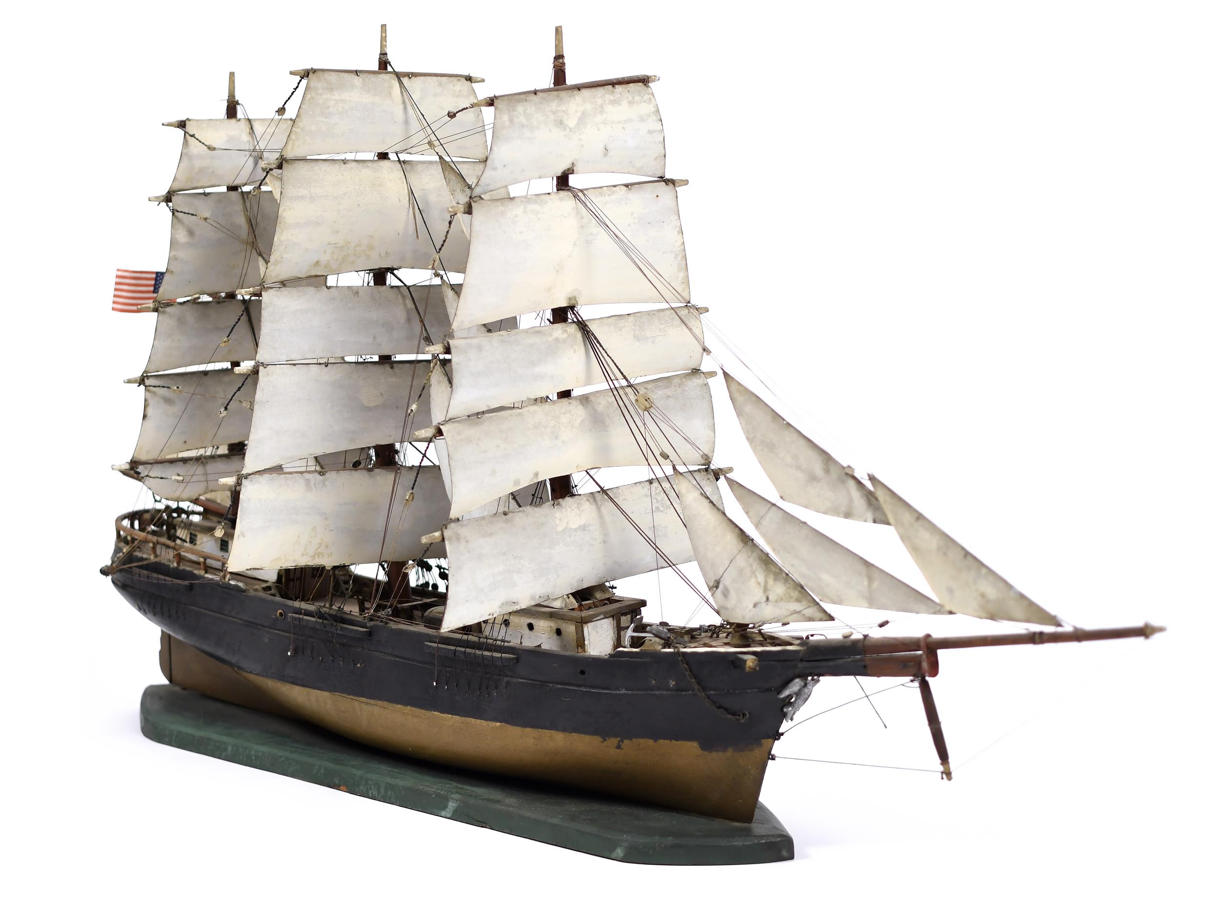 19TH C. SHIP MODEL. An antique