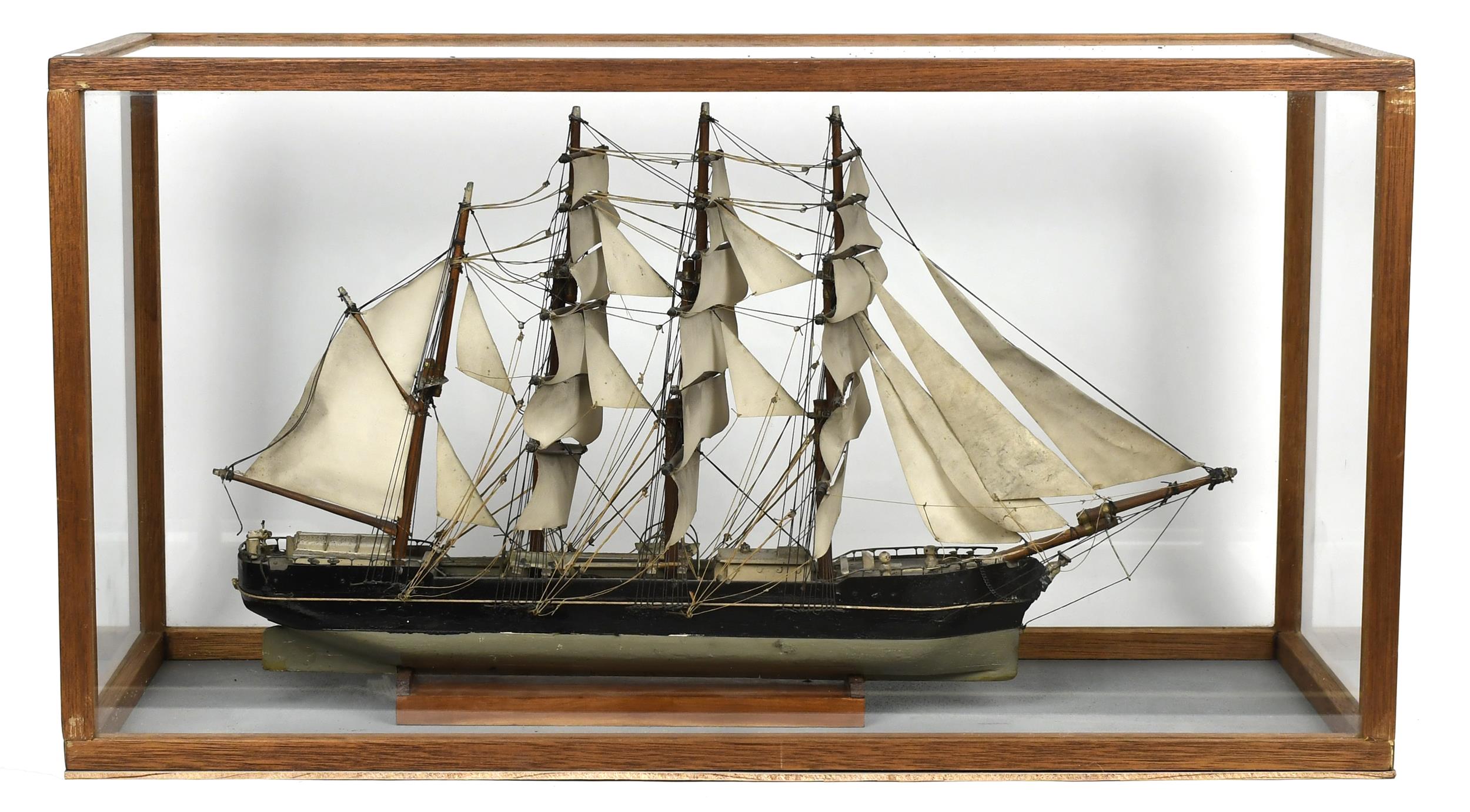19TH C SHIP MODEL, FOUR MASTED