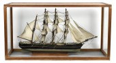 19TH C SHIP MODEL, FOUR MASTED