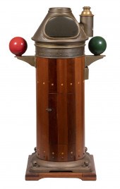 19TH C. SHIP'S BINNACLE, LACKI