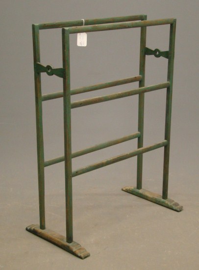 19th c. shoefoot quilt rack. 28'' W