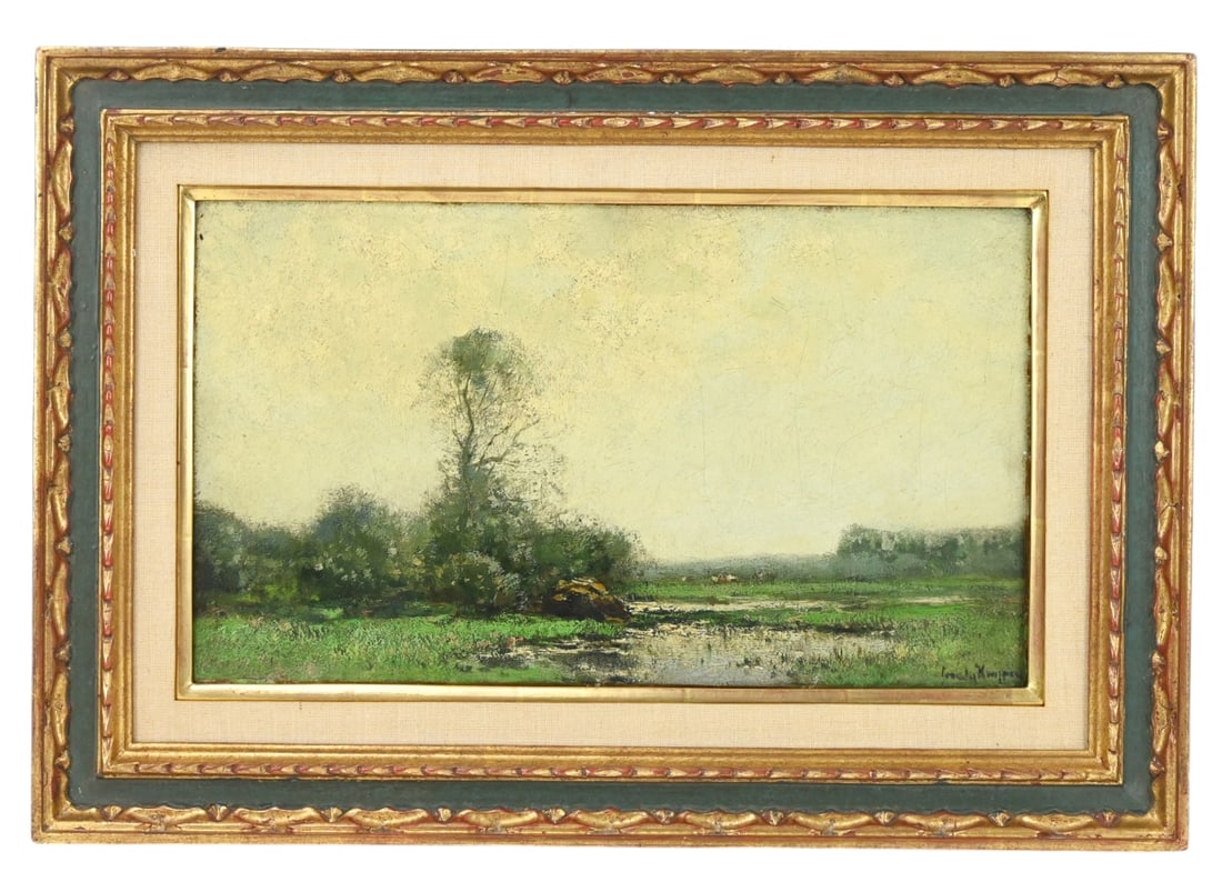 19TH C SIGNED OIL PAINTING OF MARSH