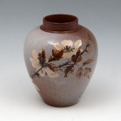 19TH C. SIGNED ROOKWOOD VASE: