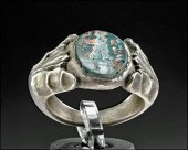 19TH C. SILVER RING W/ ROMAN J