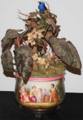 19TH C. SINGING BIRD JARDINIER