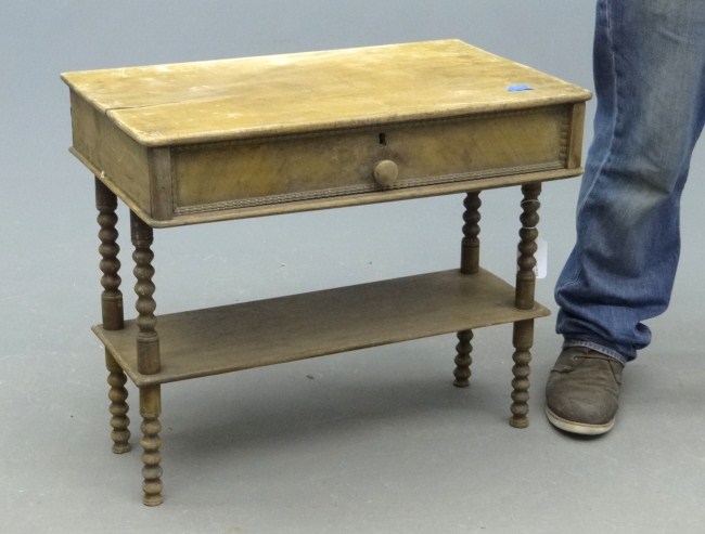19th c. single drawer low spool leg