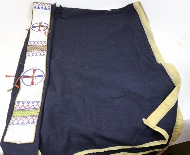 19TH C SIOUX BEADED BLANKET STRIP