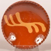 19TH C. SLIP DECORATED REDWARE