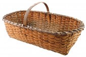 19TH C. SPLINT OBLONG BASKET W