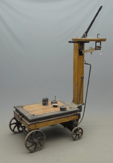 19th c. station scale. Approx. 4'