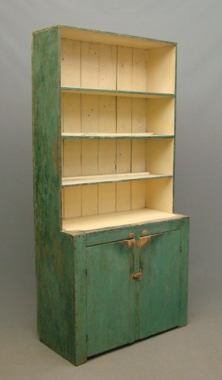 19th c. stepback cupboard in