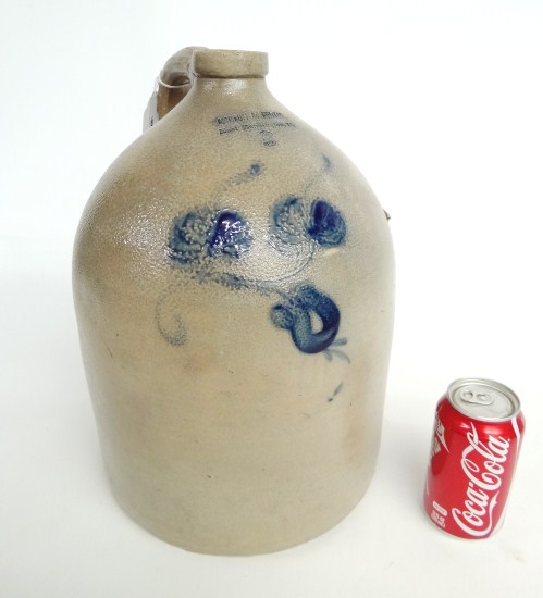 19th c. stoneware jug marked