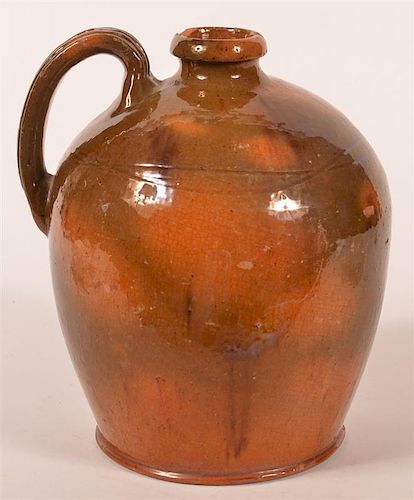 19TH C. STRAP HANDLE MULTI-GLAZE