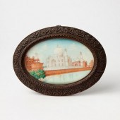 19TH C. TAJ MAHAL OIL ON CELLU