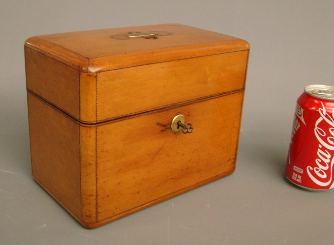 19th c. tea caddy. 9'' W 7'' Ht.