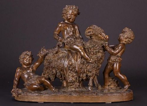 19TH C. TERRACOTTA GROUP OF CHERUBS