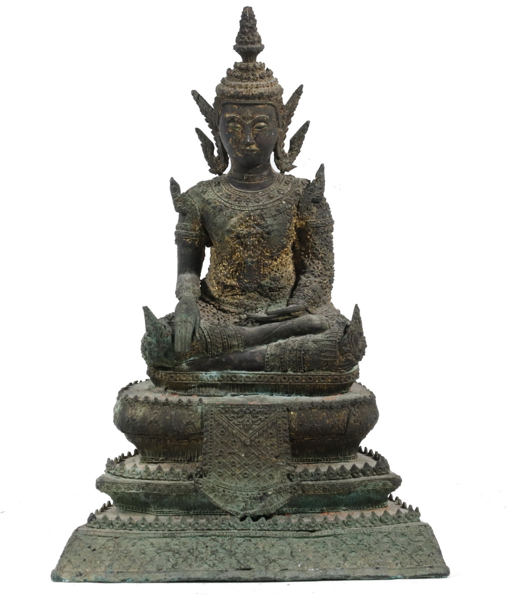19TH C. THAI GILT BRONZE BUDDHA