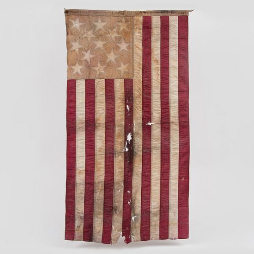 19TH C. THIRTEEN STAR US FLAGA