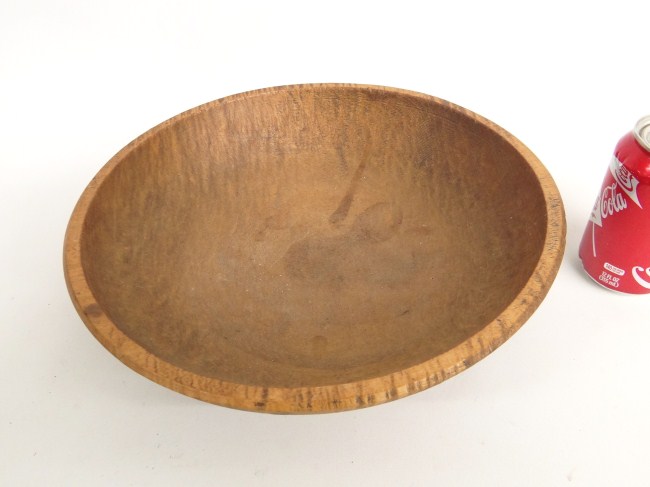 19th c. tiger maple bowl. 13''