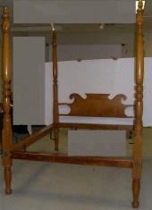 19th C. tiger maple four poste