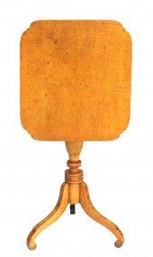 19TH C. TIGER MAPLE TILT TOP T