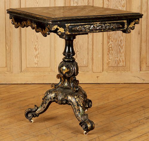 19TH C. TILT TOP GAMES TABLE