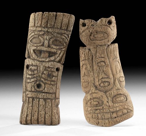 19TH C. TLINGIT BONE PENDANTS