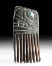 19TH C. TLINGIT HAIDA HORN / N
