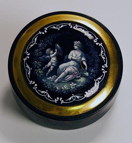 19TH C. TORTOISE SNUFF BOX WITH
