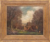 19TH C. TOWNSCAPE, ENGLISH PAI